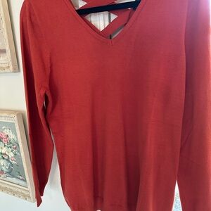 NWOT Women's Red V-Neck Blouse